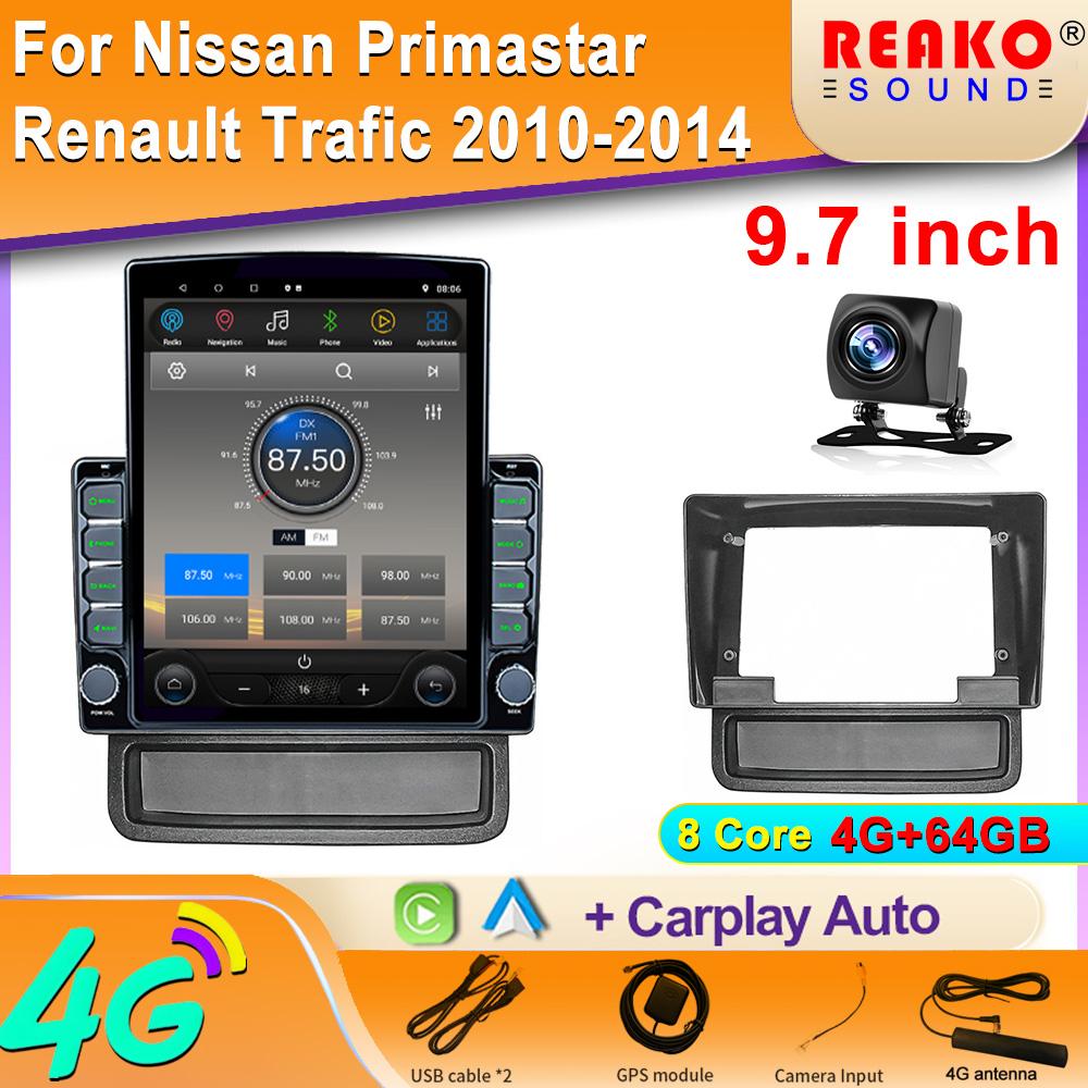 Radio auto cu ecran vertical de 9,7" pentru Renault Trafic 2 pentru Opel Vivaro A pentru Nissan primastar 2006-2014 Player de navigare Carplay