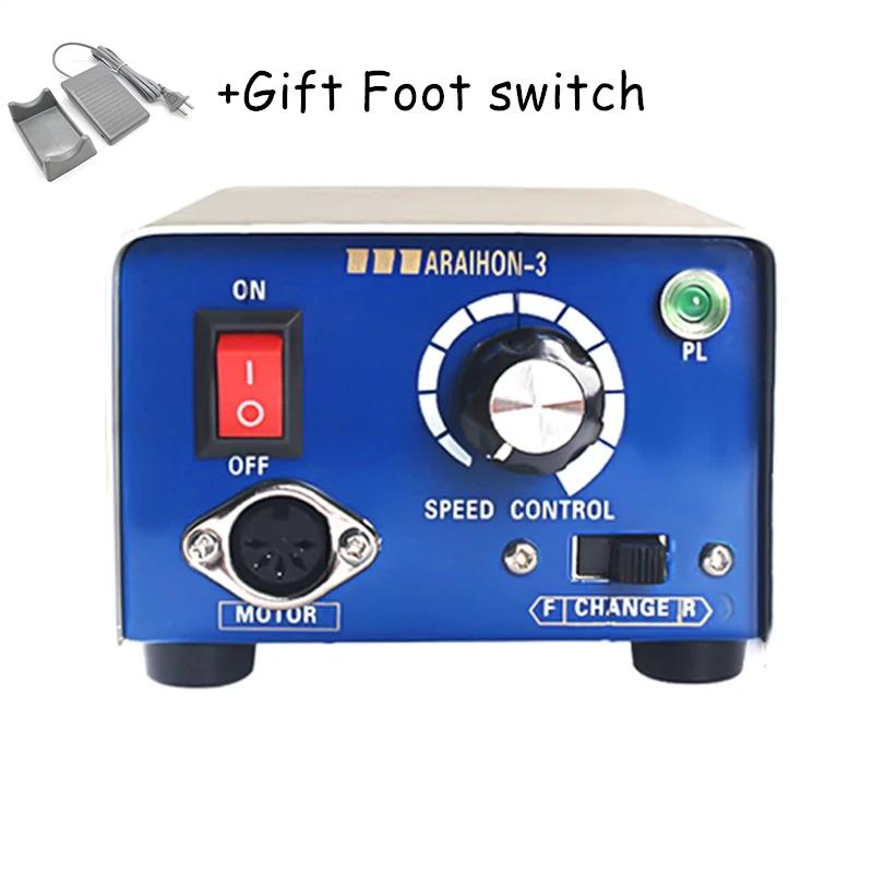 

Strong 207 Marathon Champion 3 Power Control Box 65W Micromotor For Electric Handle Nail Drill Equipment with Foot switch -btmarathon3-2-220V EU Plug