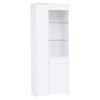 70*35*180cm Display Cabinet with Drawers, Glossy, Glass with LED Lighting, Tall Cabinet, Standing, Partition Storage, Recommended Load Capacity 45kg