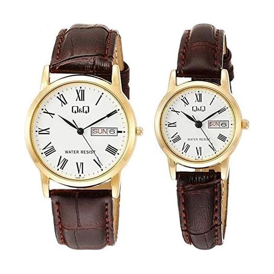 [Citizen Q&Q] Pair Watch Cheap Citizen Men s Women s Brown A206A207-107 Watch [Domestic Genuine Product]