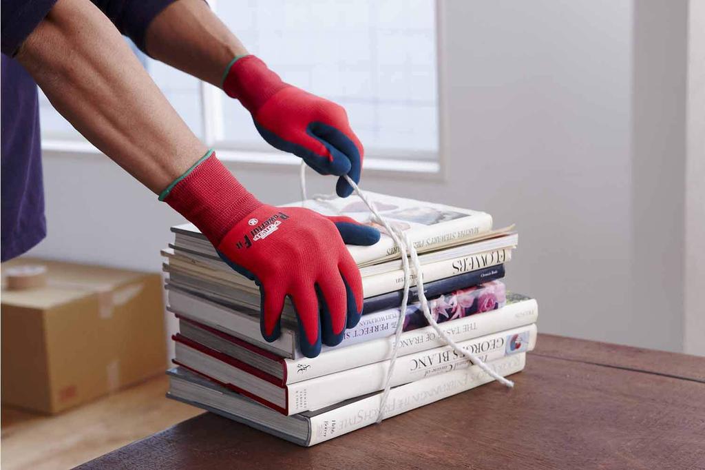 Dunlop Home Products DigiHand Powerful Fit Work Size 10 Approximately Long Gloves, L, Red, Pairs, 26.5cm