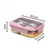 Compartment Lunch Box Microwaveable Japanese Style Bento Box Rectangular Plastic Lunch Box