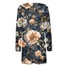 Women's Fashion Casual Retro Floral Print Mid-Length Cardigan Jacket