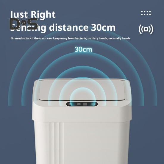 Intelligenter berührungsloser Mülleimer, Papierkorb mit Deckel, 13 l, großes Fassungsvermögen, schnell reagierend, vollständig geschlossener automatischer Sensor-Mülleimer