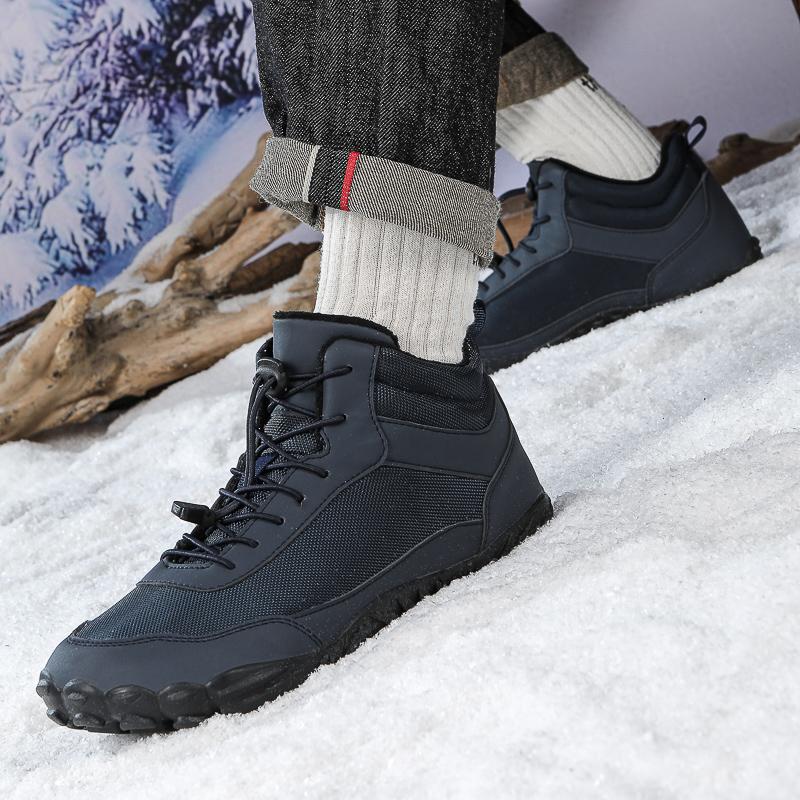 Warm Snow Boots Fashion High-top Winter Walking Shoes Men Women Plush Warm Cotton Shoes Non-slip Outdoor Hiking Sneakers