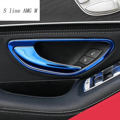 Auto Styling Deurgreep Covers Trim Deur Kom knoppen Stickers Voor Mercedes Benz C Klasse W205 GLC X253 Interieur Auto accessoires