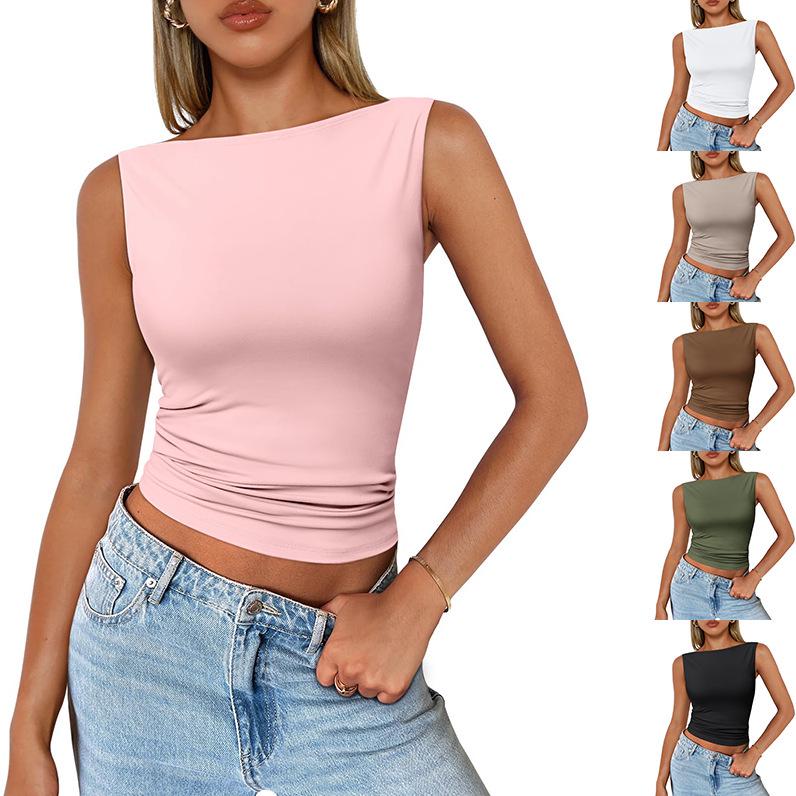 2025 Spring/Summer Sexy Slim-Fit Y2K Sleeveless Vest for Women