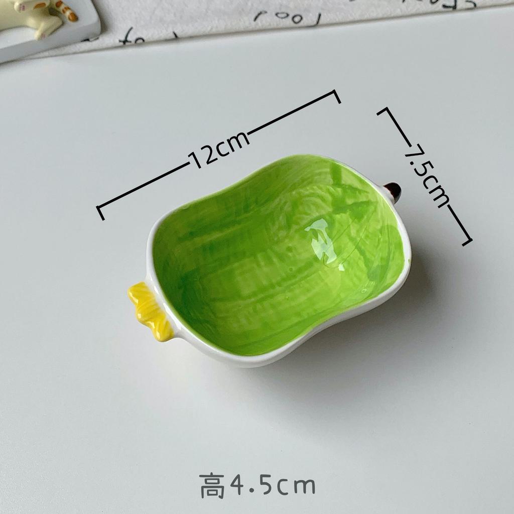 Cute Fruit Plate Household Underglaze Small Condiment Dish Ceramic Soy Sauce Vinegar Hot Pot Barbecue Dipping Snack Plate