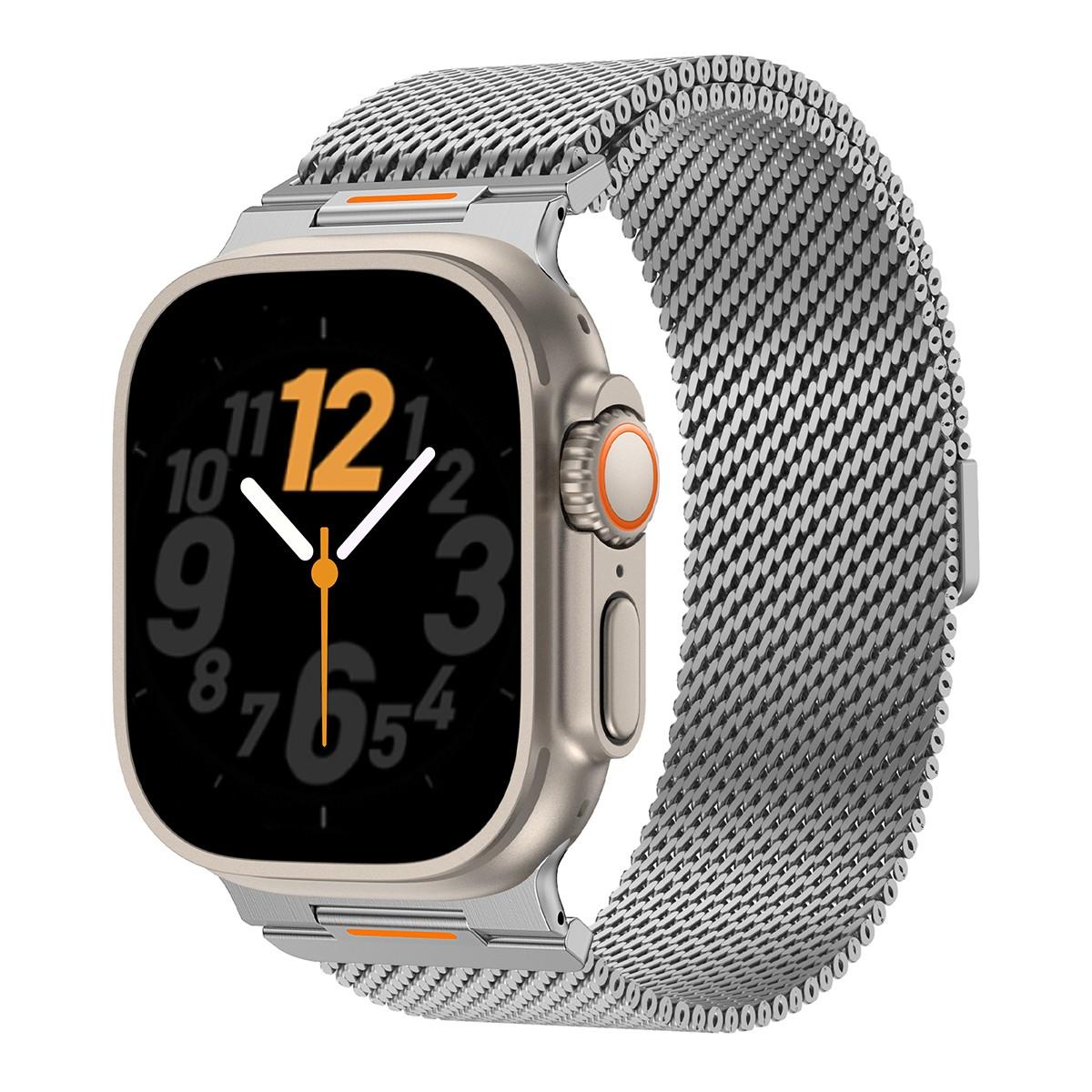 

Миланский браслет из нержавеющей стали для Apple Watch Ultra 3/2/1 11 10 46 мм 9 8 7 6 5 SE Металлический ремешок для Iwatch 49 45 44 42 мм 2026 42mm Series 3 2 1 серебряный