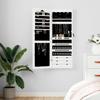 VidaXL Wall-Mounted Jewelry Cabinet with Mirror White 37.5x10x106 Cm 353226