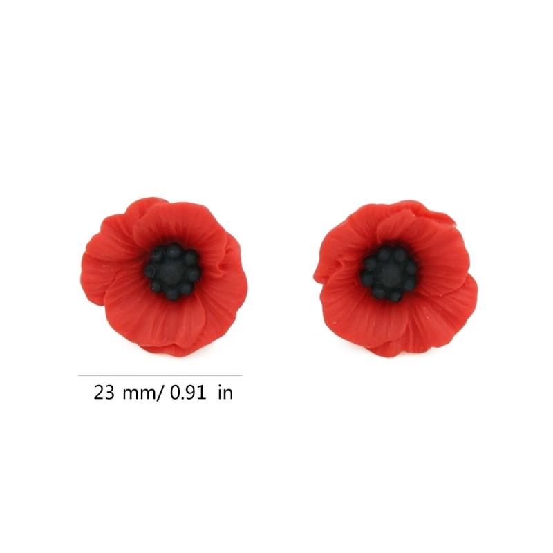 10pcs Elegant Poppy Shaped Brooch Stylish Flower Breastpin Remembrance Day Lapel Pin for Women Girls Memorial Day Gift