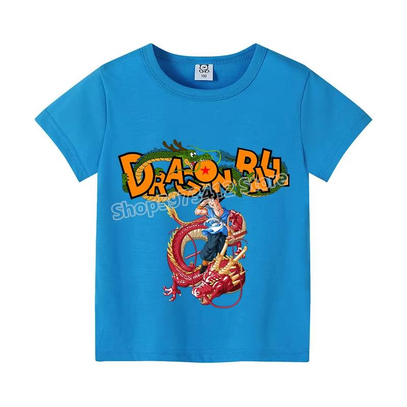 Colorful Dragon Ball Sun T-shirt: Harajuku Style Short Sleeve for Kids