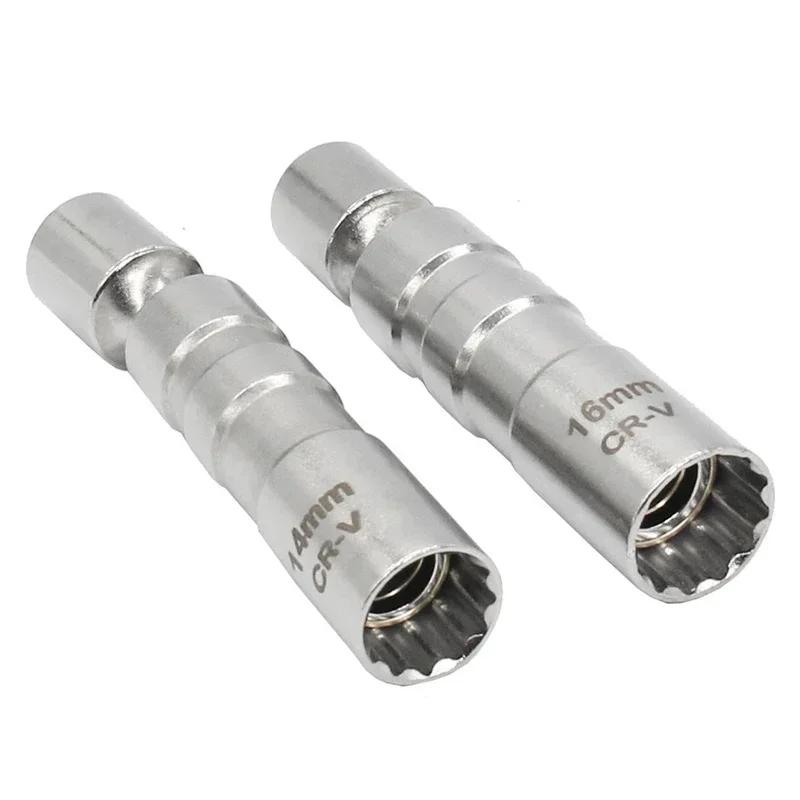 Adaptér na klíče na zapalovací svíčky 14 mm/16 mm, sada univerzálního kloubu s magnetickou flexibilní objímkou, tenkostěnný pohon 3/8", nástroj pro opravu automobilů
