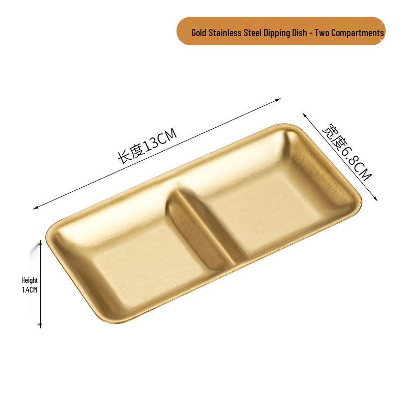 Gold Double-Compartment Dipping Bowls, 4-Pack