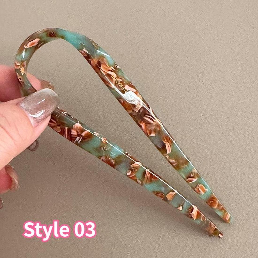 

1 шт. ретро U-образная заколка для волос женский орнамент для волос элегантный современный простой стиль шпилька Color 3