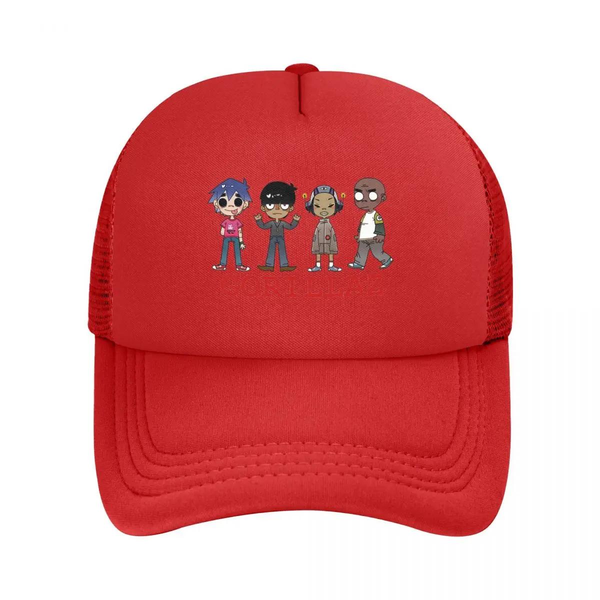 

Сетчатые Бейсболки Gorillaz Snapback Модные Бейсбольные Кепки Дышащие Повседневные Кепки Для Улицы Унисекс One Size