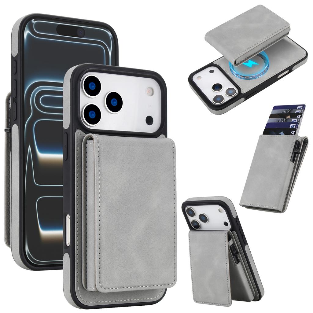 2 in 1 Detachable Magnetic Leather Wallet Card Solt Phone Case For iPhone 17 Pro Max 16 Plus 15 14 13 Kickstand RFID Bag Cover