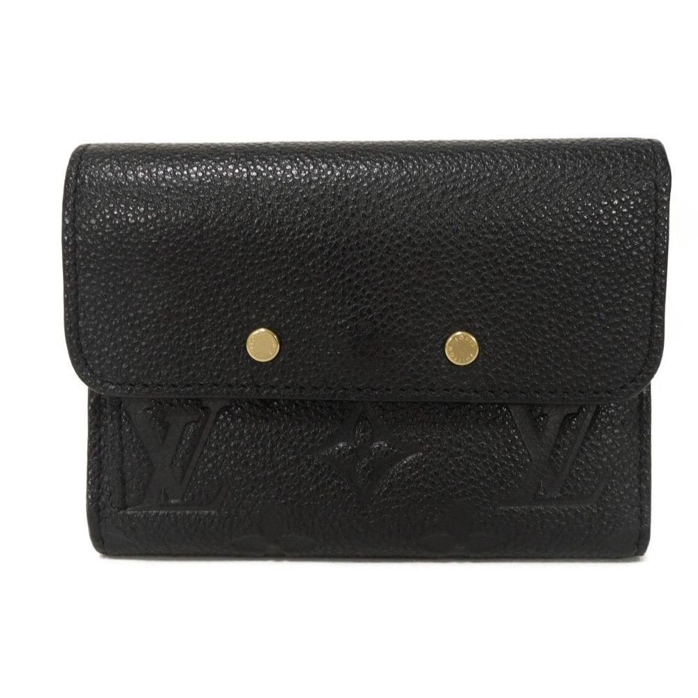 

Used 12564 Portefeiulle Pont Neuf Compact M62184 7942 LV logo flower black Monogram Empreinte Noir unisex from Japan