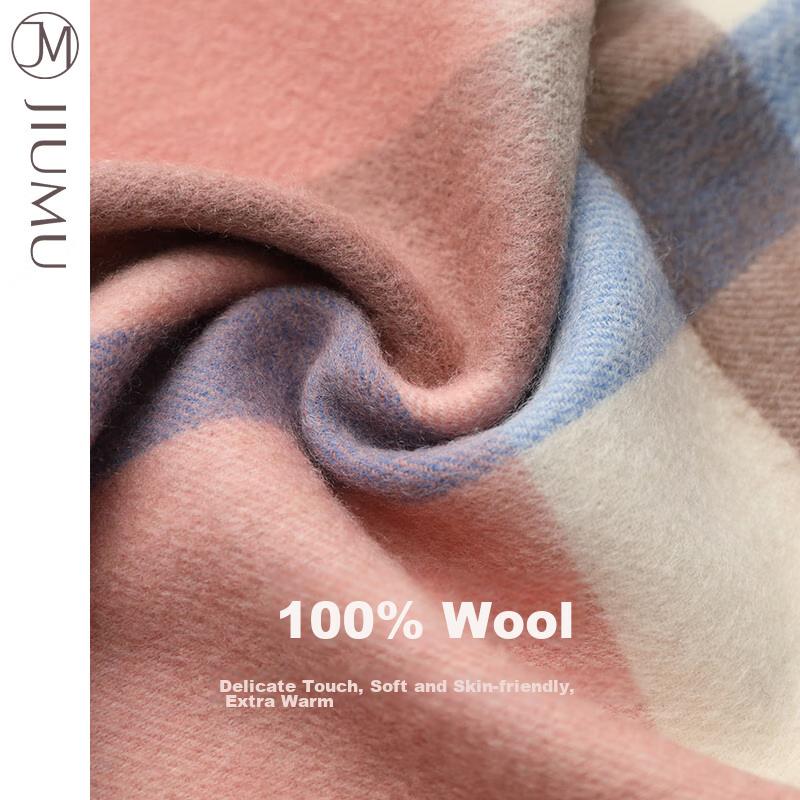 JIUMU (JIUMU) Pure Wool Scarf for Women, Autumn And Winter Shawl, Ladies' Warm Neck Warmer, Christmas Birthday Gift for Women, Gift Box Set