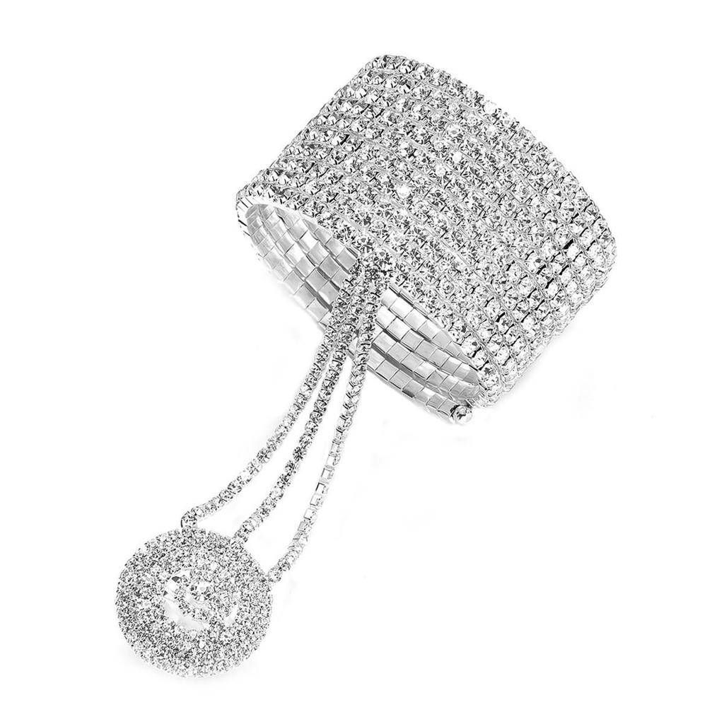 Townka Rhinestone Bracelet: Elegant Multilayer Design for Women, Perfect for Latin, Ballroom, or Belly Dance.