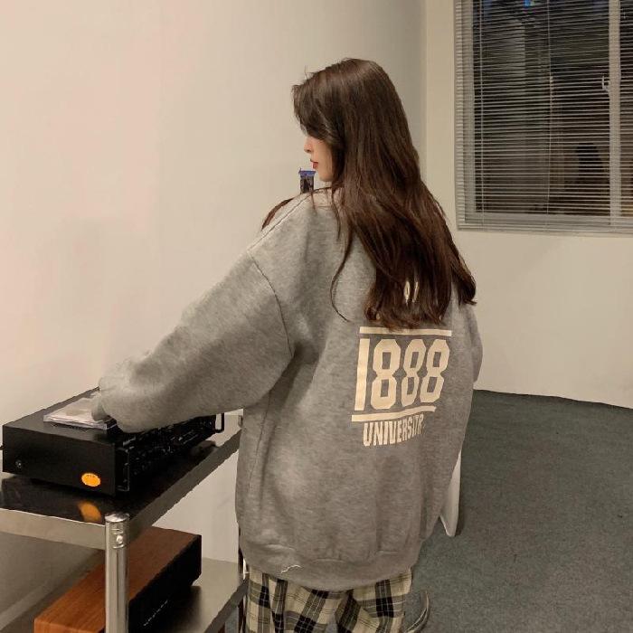 

Мягкая свободная толстовка с круглым вырезом и длинными рукавами для женщин, модная осенняя новая корейская студенческая куртка, топы для женщин 2XL