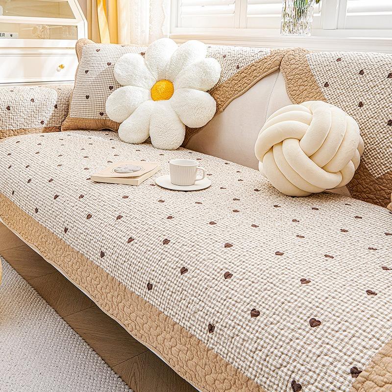 Sofa Cover Cotton For All Seasons Home Sofa Cushion Printed Anti Slip Seat Cover Modern Sofa Cover Cloth Backrest Armrest Pad
