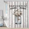 Bathroom Waterproof Curtain Digital Printing Plant Vase Shower Curtain Non-Punching Toilet Partition Curtain Shower Cloth