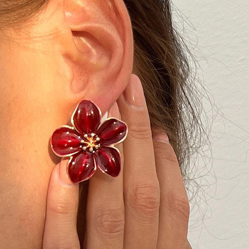 Salircon Exquisite Multicolored Flower Stud Earrings for Women 2025 Post Spring Summer New Creative Flower Earrings Jewelry Gift