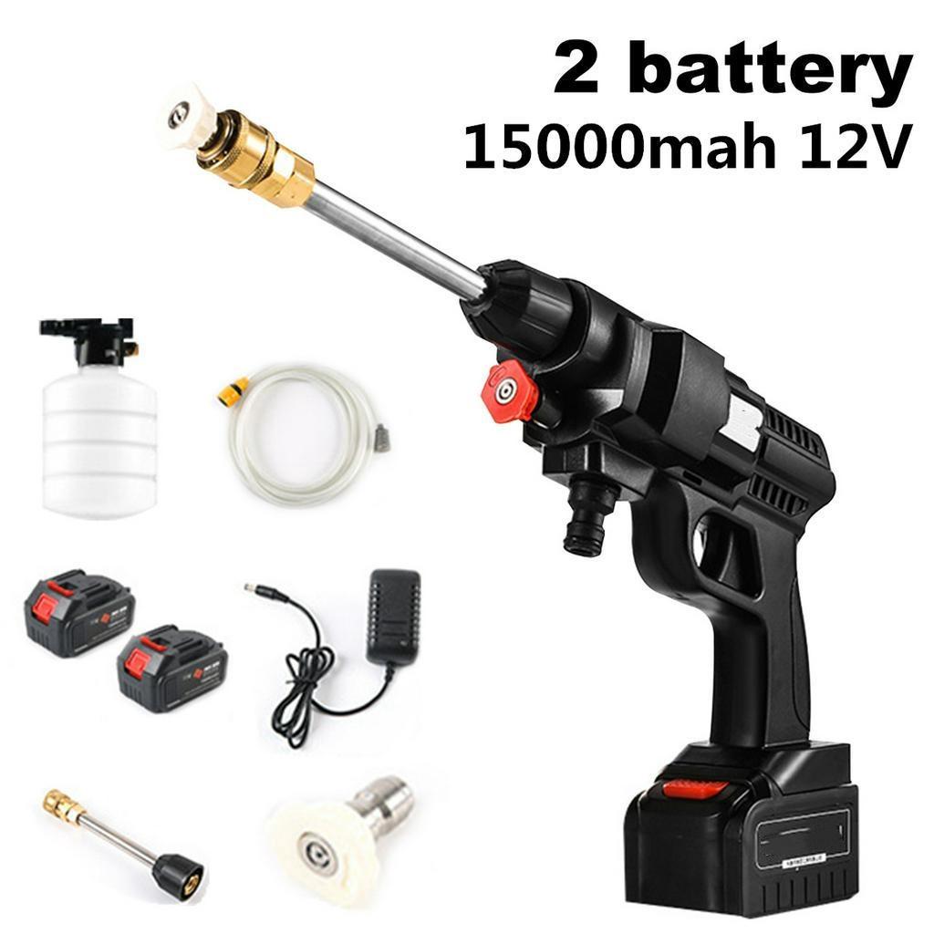 PortableWireless High Pressure Car Wash Water Guns High Pressure Washer Foam Generator With 2 Battery  20000mAh 12V 24V