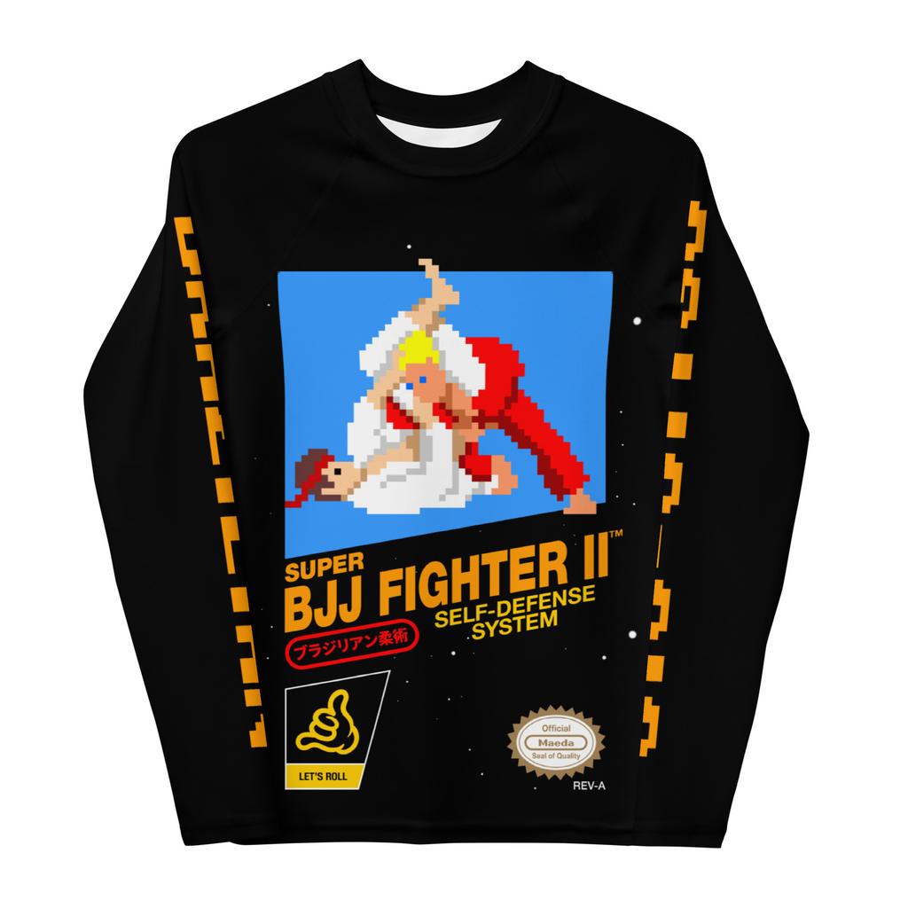 Street Fighter 2 Brazilian Jiu-Jitsu 8-bit BJJ Rash Guard No Gi Youth Kid Child