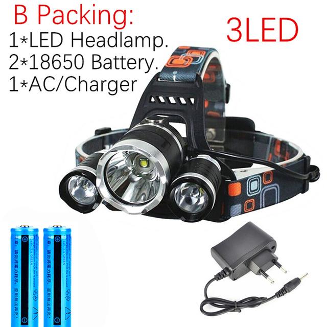 D2 Drop Shipping Rechargeable zoom led headlamp Fishing headlight Torch Hunting head lamp Camping Headlamp Flashlight head light