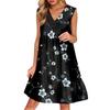 Women's Casual Fashion Breathable V-neck Vest With Pockets Floral Holiday Dress