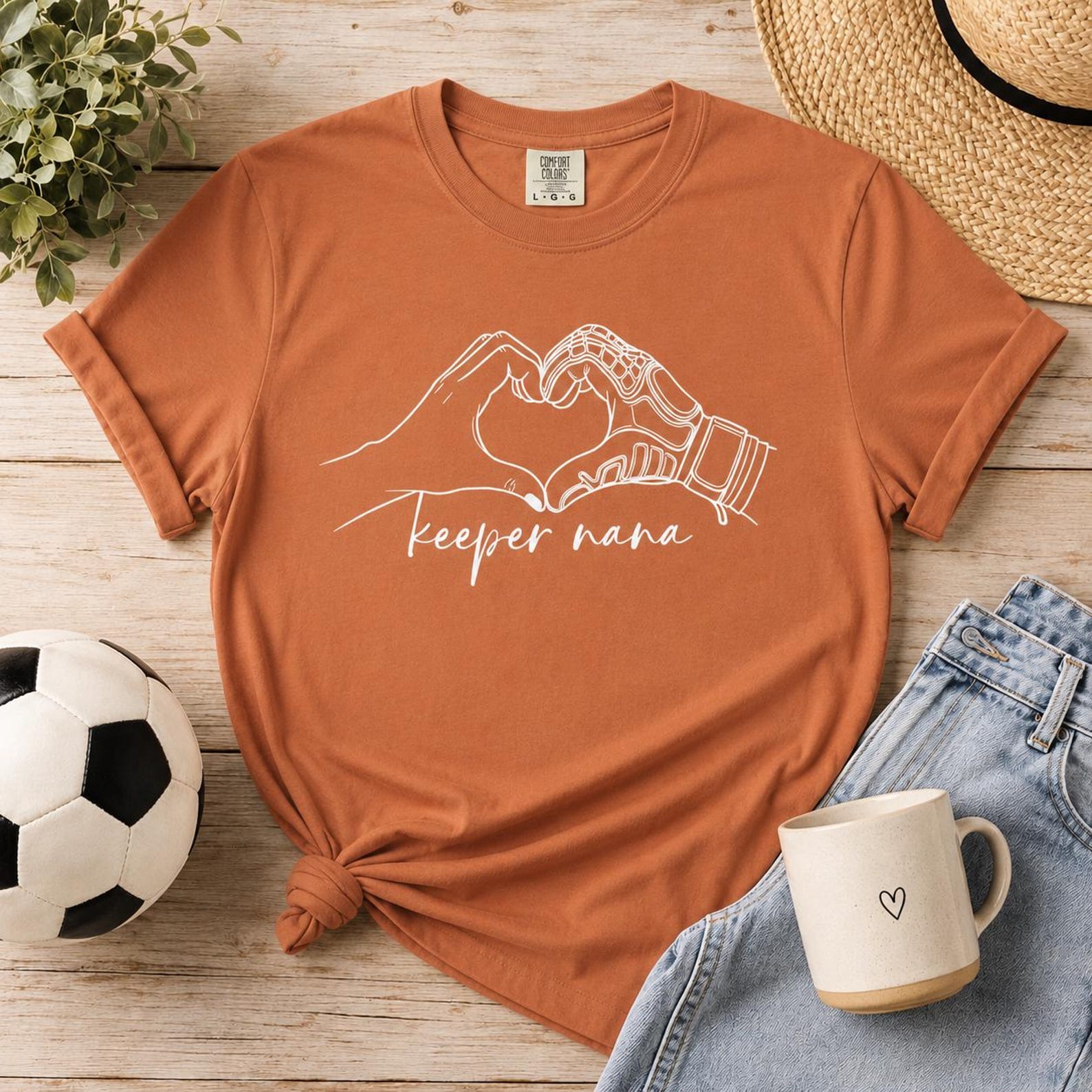 Keeper Nana Tee I Heart Hands T-shirt | Goalkeeper Grandma GK 3XL