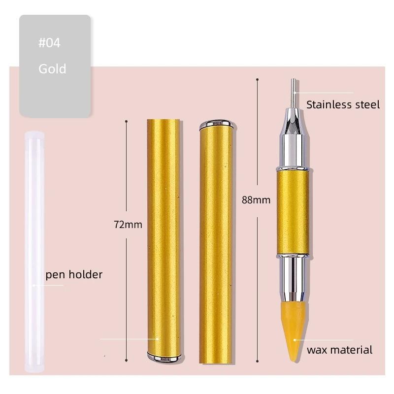 Dual-Ended Diamond Point Drill Pen Quality Crystal Pen Picking Up Rhinestones Gems Sticky Wax/Stainless Steel Pencil DIY Tools #