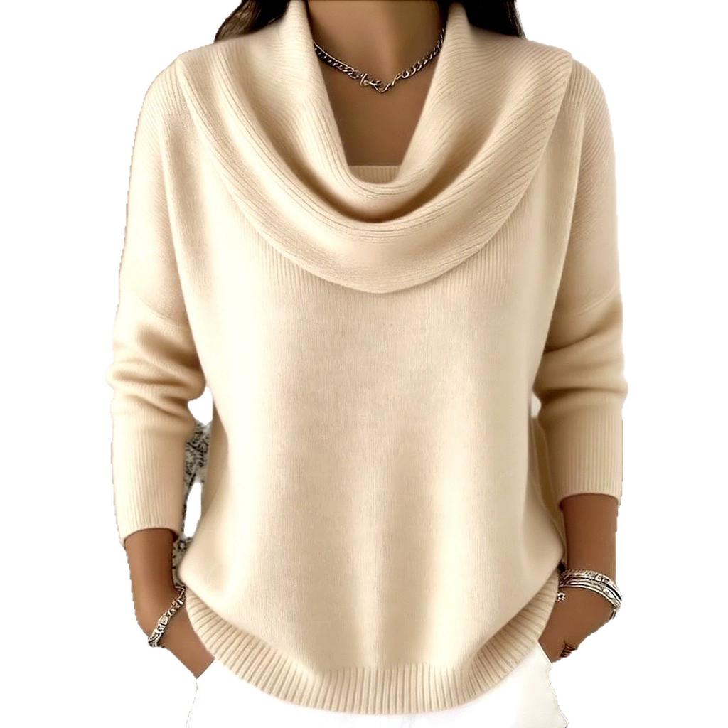 2026 Europe, America, autumn and winter new Amazon cross-border foreign trade temu women's clothing solid color long-sleeved sweater independent