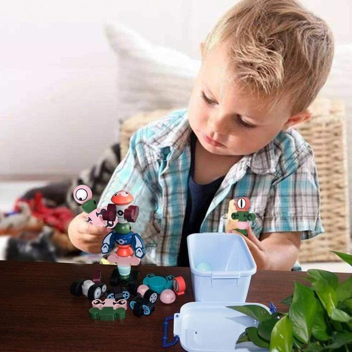 Magnetic Robots, 35Pcs Magnetic Blocks for Kids with Storage Box, Stacking Toys, Educational Game for Children