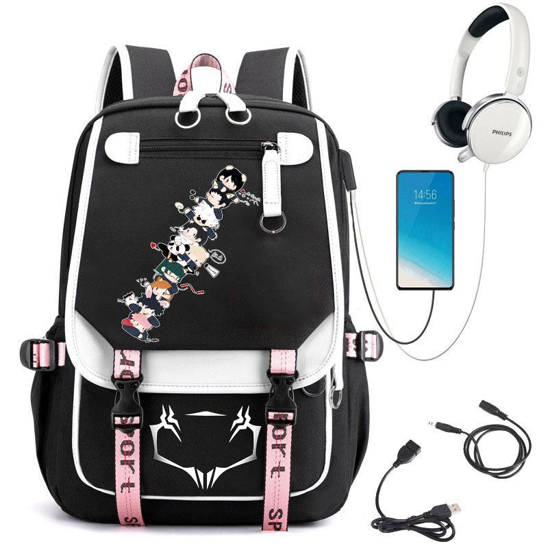 Popular Riman Peripheral Backpack Youth Student School Bag Usb Large Capacity Student Computer Bag