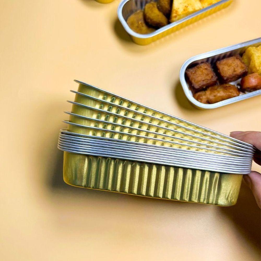 200ML Fassungsvermögen Folienbehälter Rechteckige Form Aluminiumfolienbox Takeaway-Box Essen zum Mitnehmen