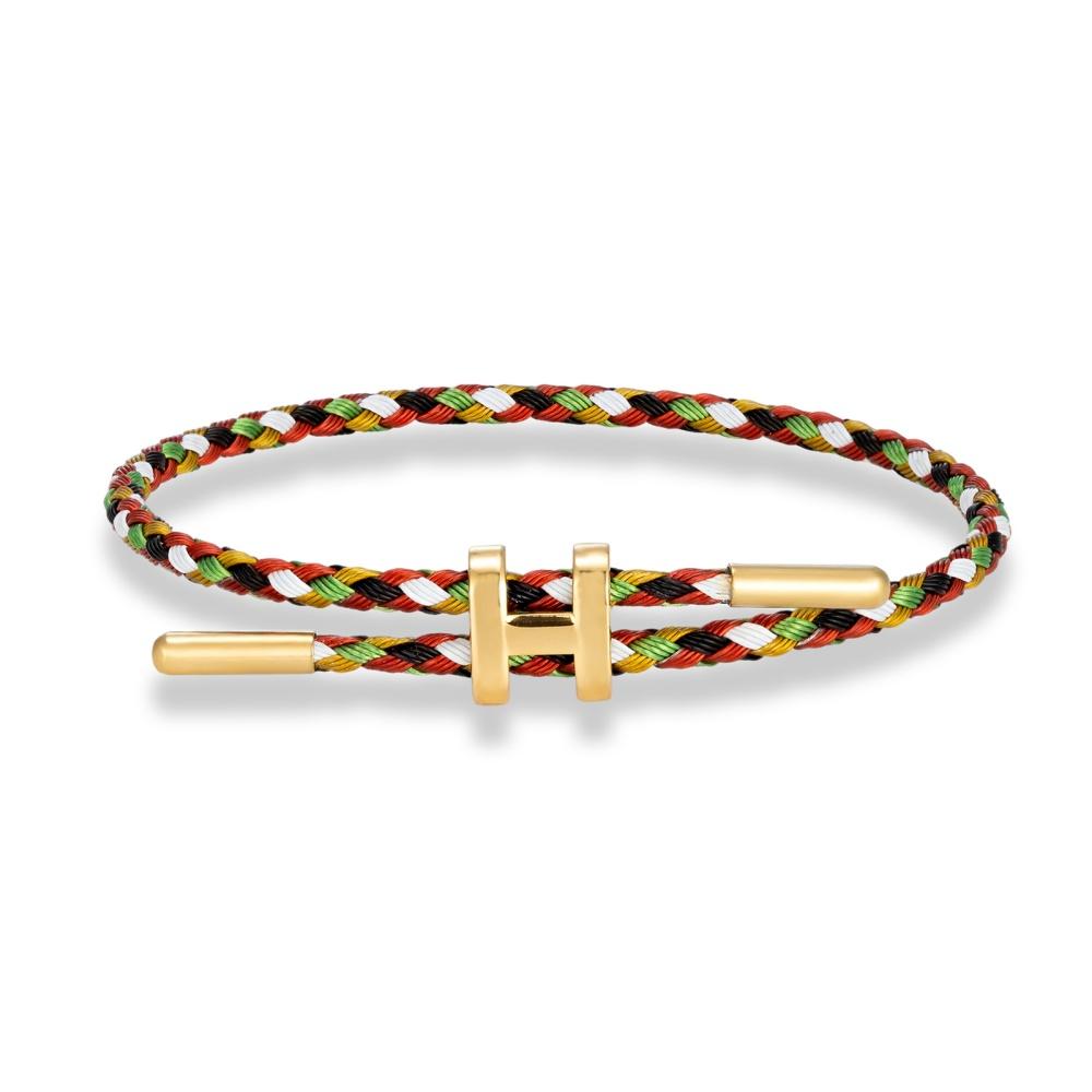 Braccialetto Corda Impermeabile Regolabile Multicolore in Acciaio Inossidabile per Uomini e Donne Gioielli Resistenti allo Sbiadimento