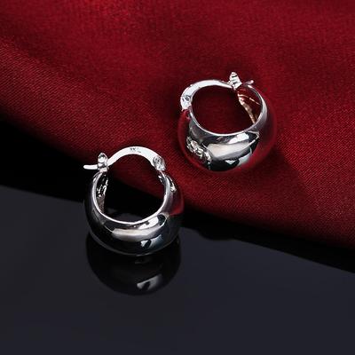 925 Sterling Silver Round Earrings Fashionable Wedding Jewelry