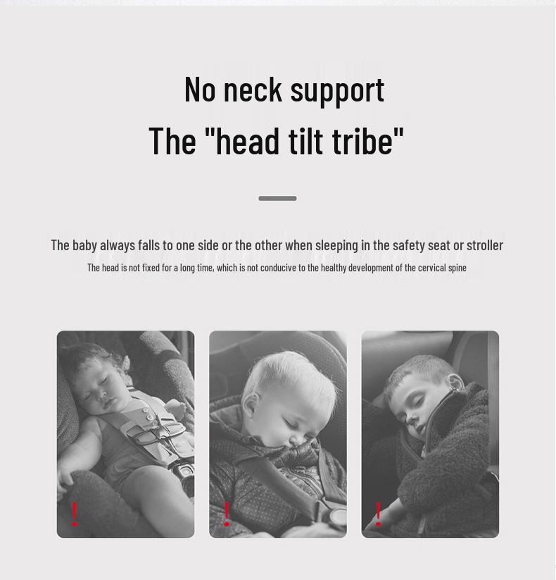 Baby Head & Neck Support Pillow - Anti-Flat Head Protection for Strollers & Car Seats