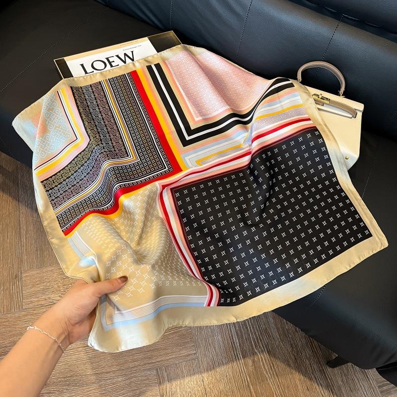 Mother's Day Silk Scarf Muse Festival Gift Simulation Silk Silk Scarf Premium Spring and Summer Square Scarf 71 Silk Decorative Small Scarf