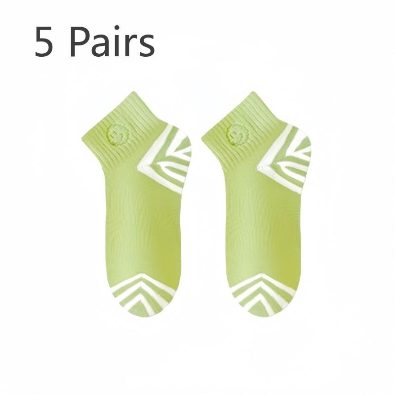 

5 Pairs of Women s Spring and Summer Thin Pure Cotton Lovely All Match Socks 5 Pairs зелёный