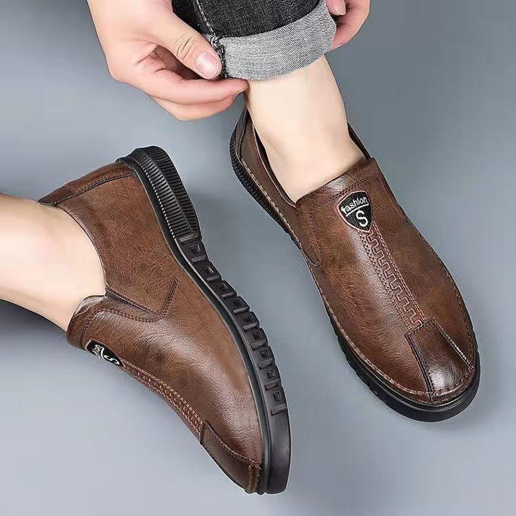 Весенне-осенняя мужская обувь на мягкой подошве. Мужская повседневная кожаная обувь — фото 6