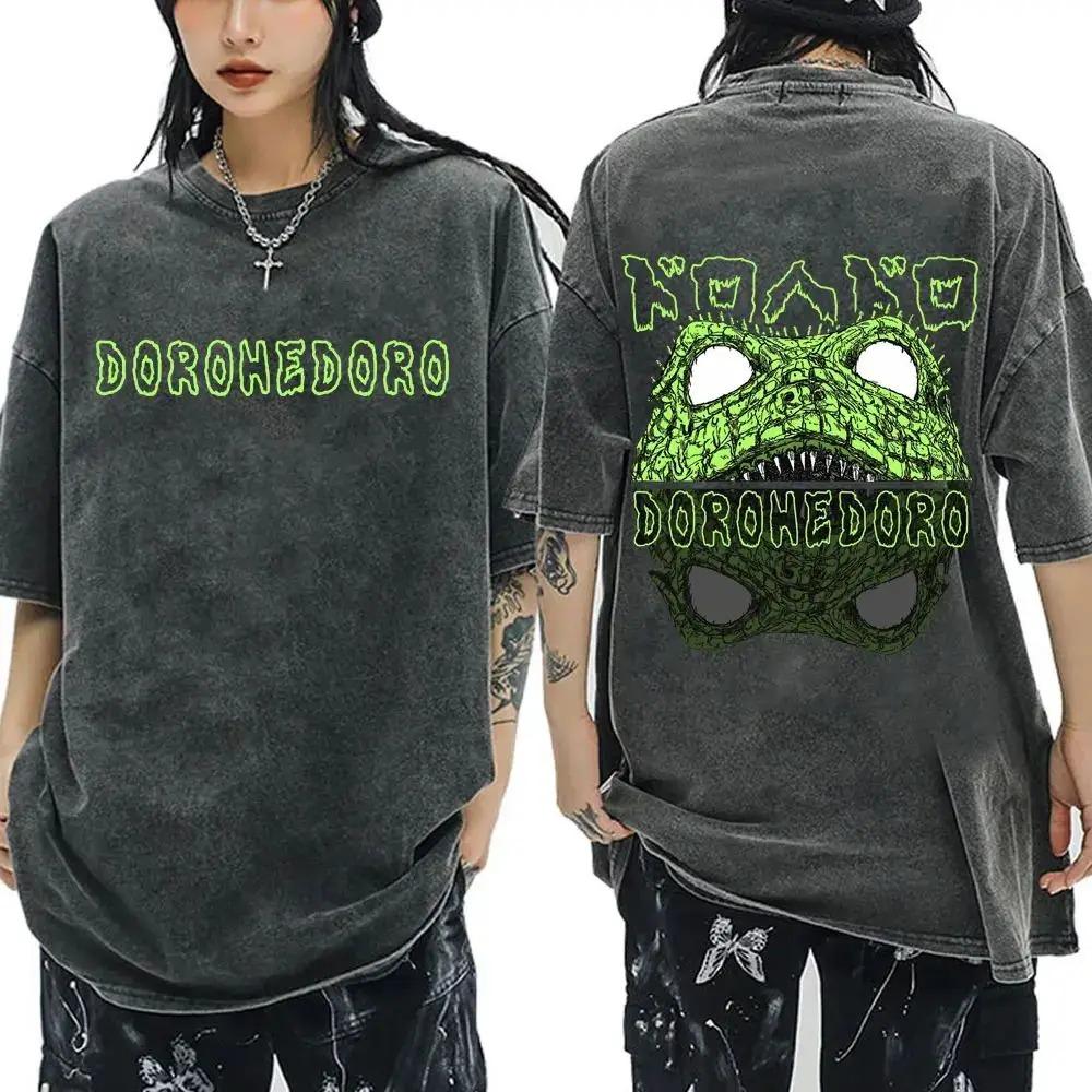 New Arrival Mens Clothes Tee Shirt Homme Graphic T-Shirts Men Tshirt Japanese Anime Dorohedoro Kaiman Vintage Washed