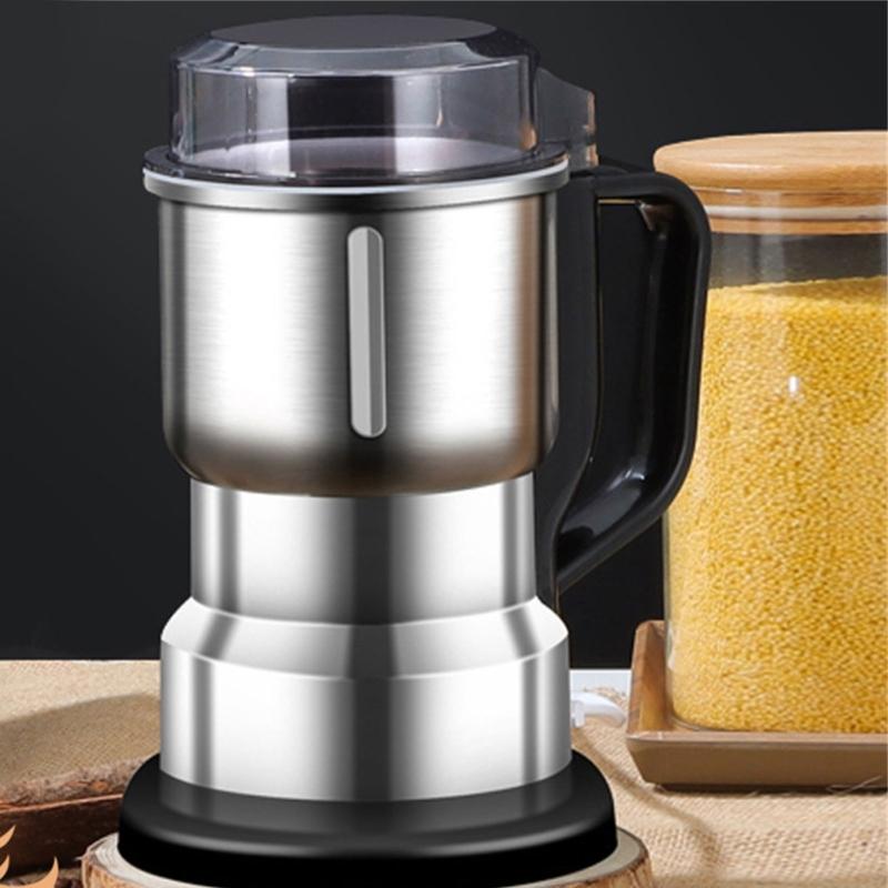 Stainless Steel Blade Coffee Nut Grinder Electric Spices Grinding Machine with Portable Handle Kitchen Accessories