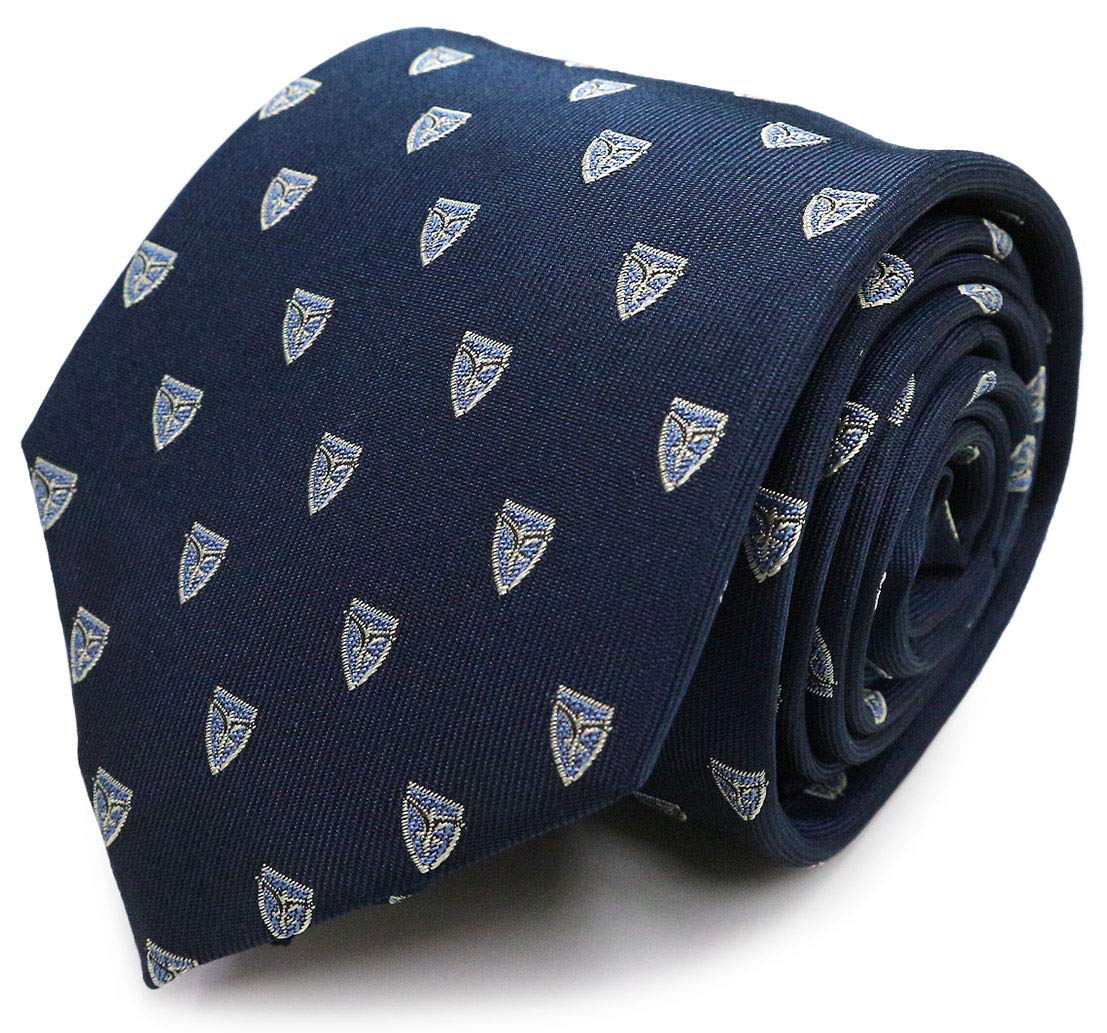 [MICHIKO LONDON] Michiko London Brand Necktie, Small Pattern, Emblem Pattern, 100% Silk, Crest, Jacquard Weave (B: Navy)
