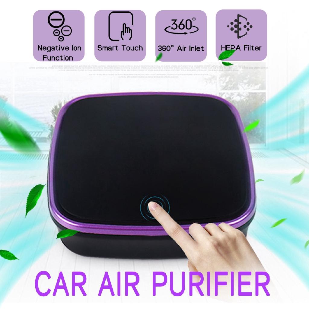 Car Air Purifier 5V Negative Ions Air Cleaner Freshener Auto Mist Maker Pm 2.5 Eliminator Car Charger for Car Home