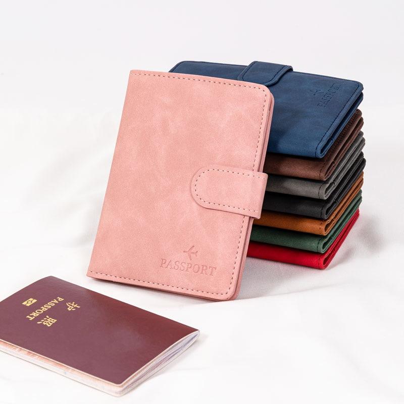 Pu Leather Passport Holder/Ticket Holder, Lightweight And Portable, Multi-Slot Storage Design, Passport Book Travel Wallet
