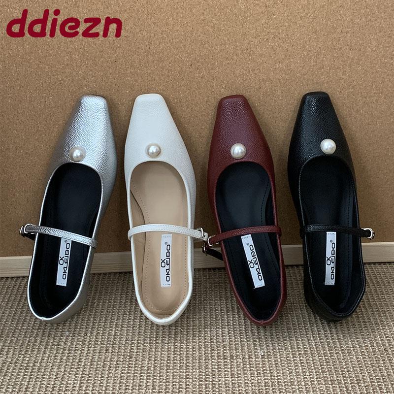 Fashion 2025 New Fashion Shallow Women Low Heel Pumps Shoes Female Buckle Strap Footwear Pointed Toe Ladies Heeled Shoes